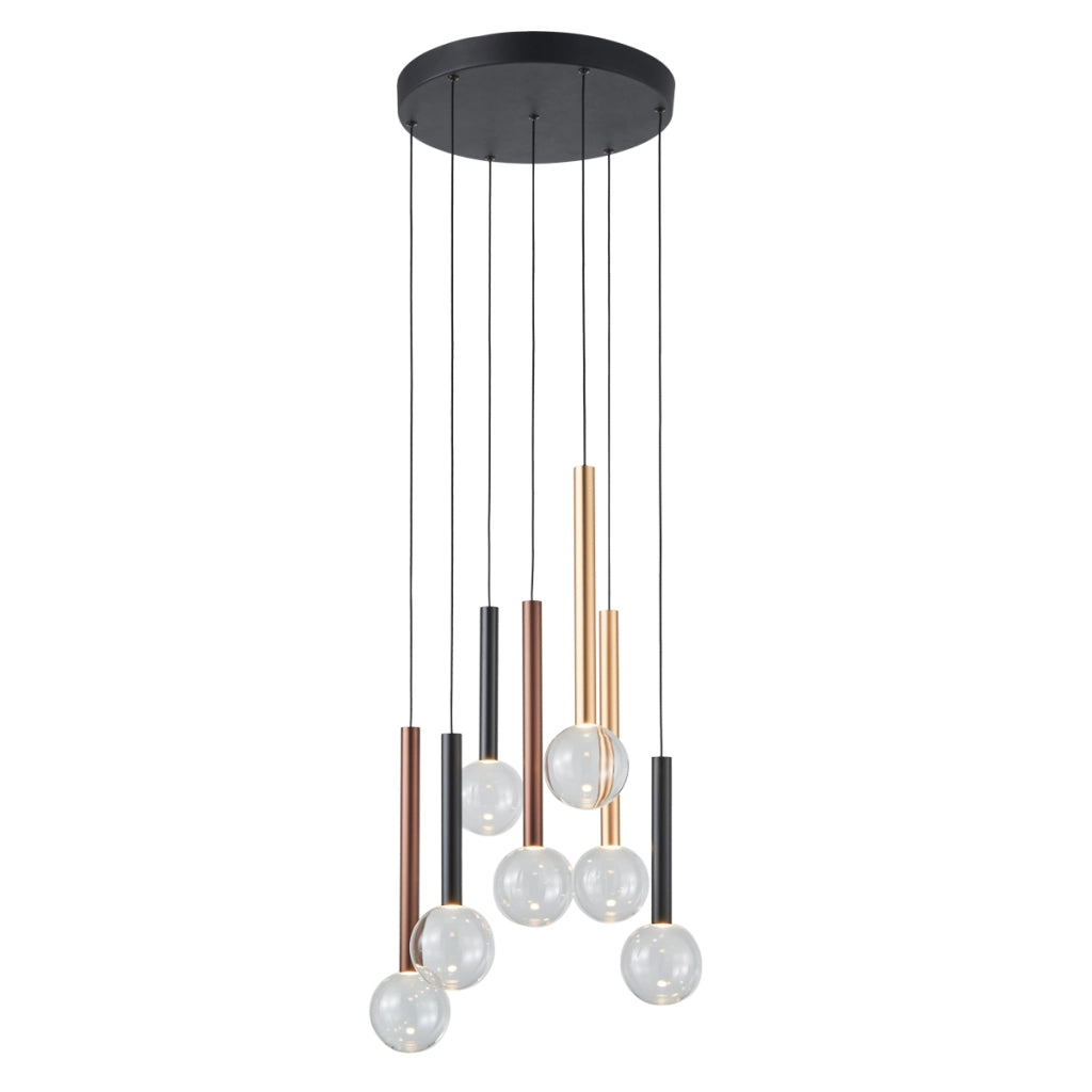 Lampadario Italux Alinos 7 luci LED 28W multicolor