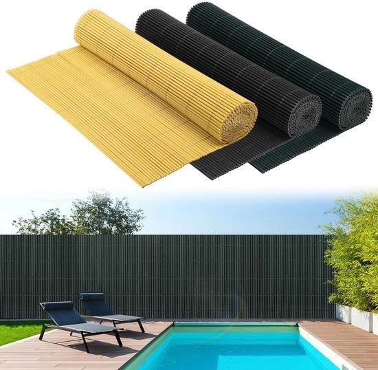 Schermo per giardino e terrazza 1,6x5m in PVC, separazione per giardino e schermo per balcone resistente al vento e al tempo, resistente ai raggi UV.