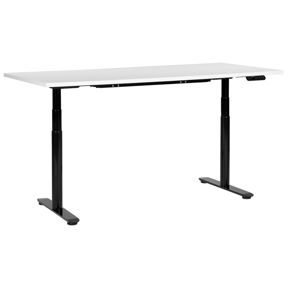 Scrivania regolabile in altezza elettricamente nero e bianco 180 x 80 cm Struttura in acciaio verniciato a polvere