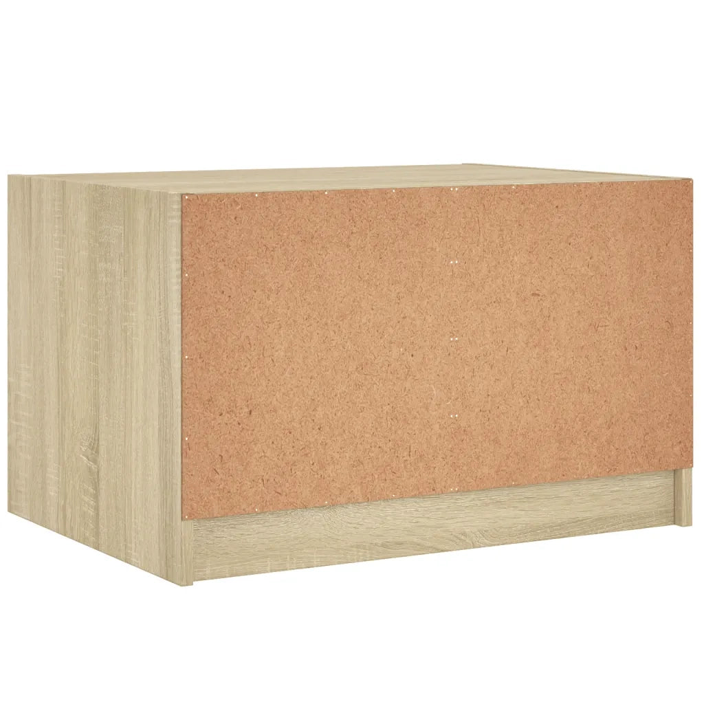 Tavolino da Salotto con Ante in Vetro Rovere Sonoma 68x50x42 cm