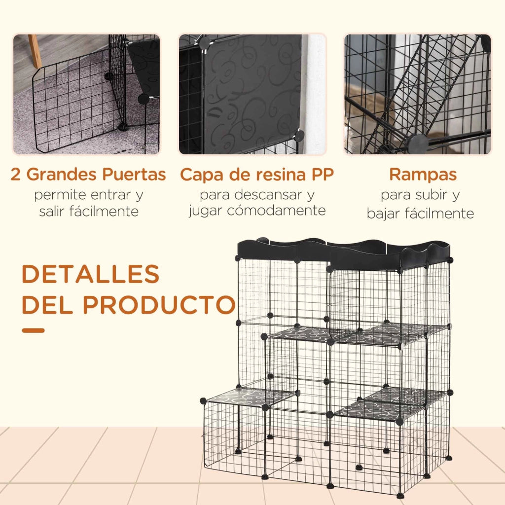 Recinto per Animali Domestici ¨C zephmum ¨C Grigio 105x70x116 cm