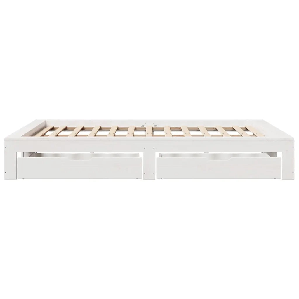 Letto senza Materasso Bianco 160x200 cm Legno Massello di Pino 3308994