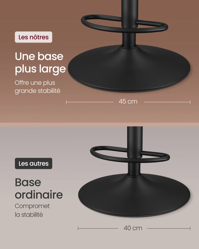 Sgabello da bar girevole a 360° set da 2 altezza regolabile schienale in PU con cuciture stile moderno di metà secolo per cucina/bar facile da montare marrone 12_0005382