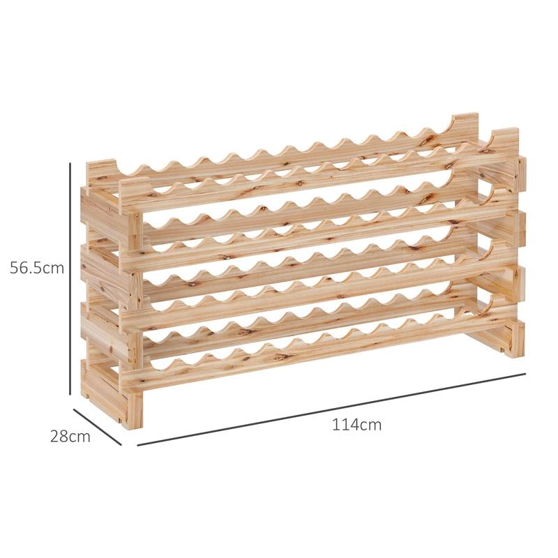 PORTABOTTIGLIE IN LEGNO DI PINO CANTINETTA VINI CON 4 RIPIANI PER 48 BOTTIGLIE 114X28X56.5 CM COLORE LEGNO