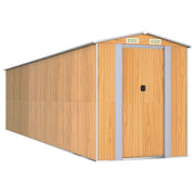 Casetta da giardino cabina ripostiglio casetta da esterno robusta casetta per attrezzi colore chiaro 192 x 772 x 223 cm acciaio zincato marrone 02_0022309