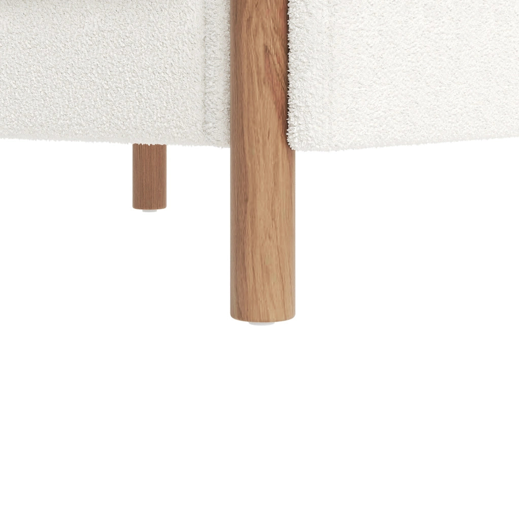 Poltrona 87x83x88.5 cm con cuscino spesso; in tessuto Teddy; bianco