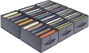 Organizzatore per armadio 6 pezzi, scatola pieghevole di tessuto non tessuto, set con 5-9 compartimenti, cassetto, sistema di organizzazione, spazio di stoccaggio per abbigliamento, magliette, pantaloni, sottovesti, jeans