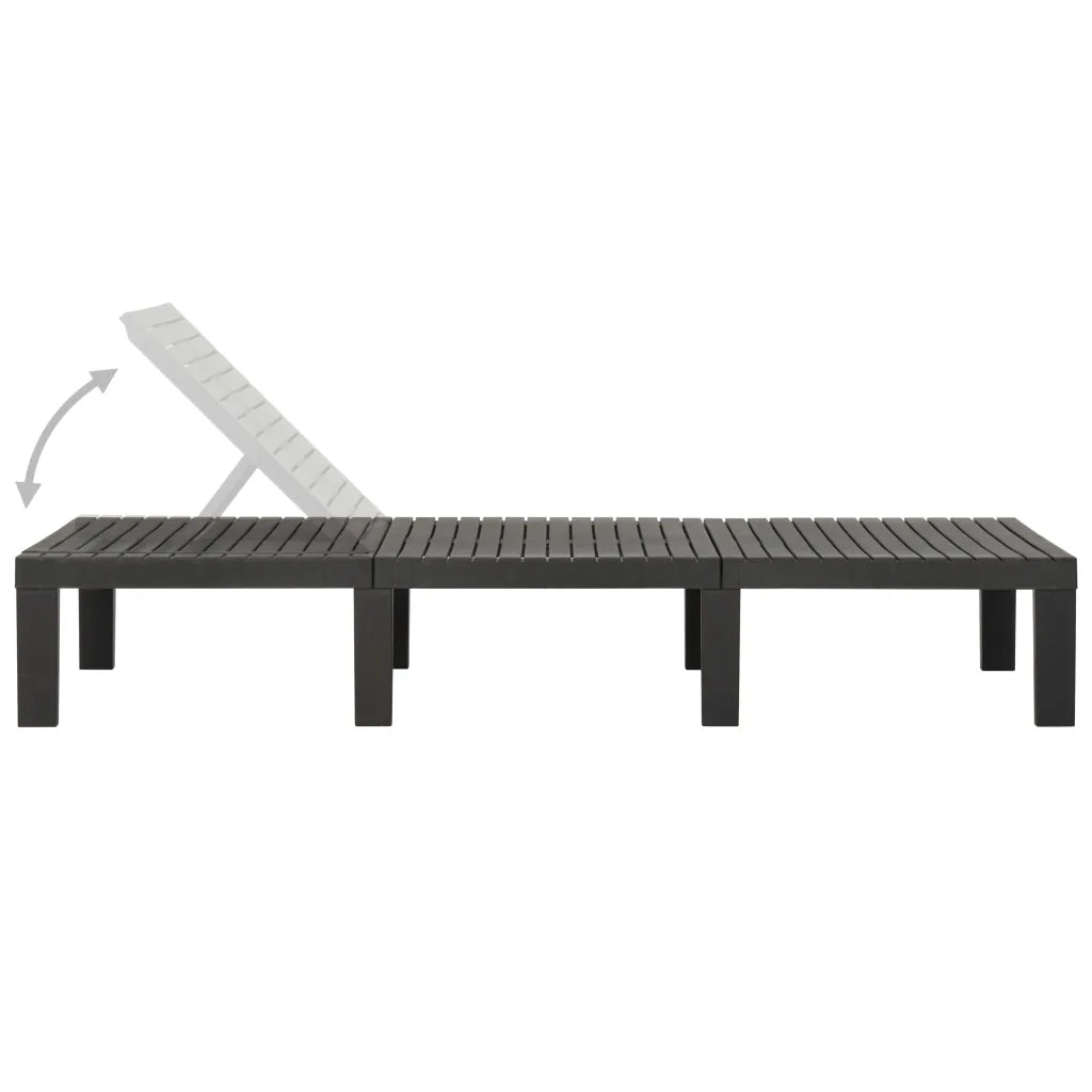 Lettino Prendisole in Plastica Antracite 315827