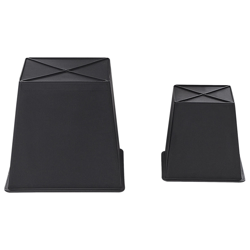 Set di 2 vasi per piante nero PE Rattan rotondo per interni e per esterni con inserto in plastica
