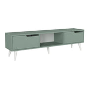 Mobile porta TV mensola per soggiorno 160 x 35 x 40 cm verde/bianco 03_0010073
