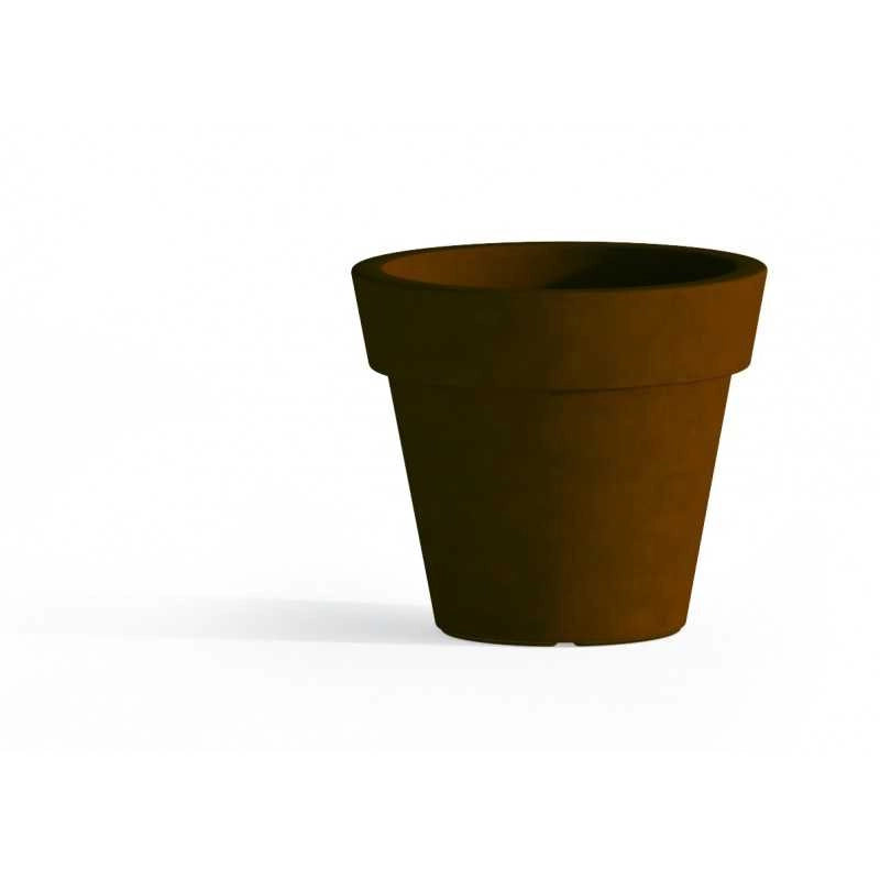 Vaso moderno di design Ø80 H70 in polimero marrone resistente per interno ed esterno - Made in Italy - Monacis
