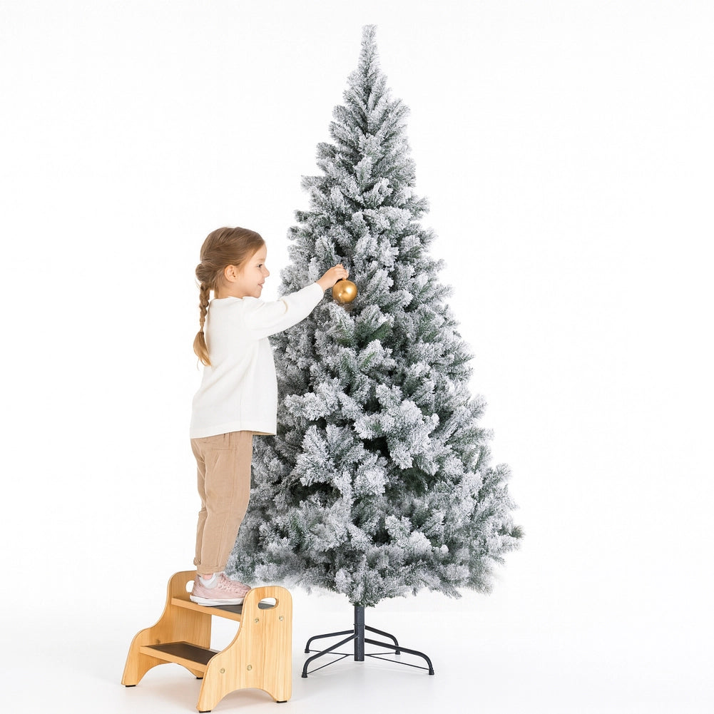 Albero di Natale Innevato Bianco Foltissimo 150cm 550 Rami Pvc Ignifugo