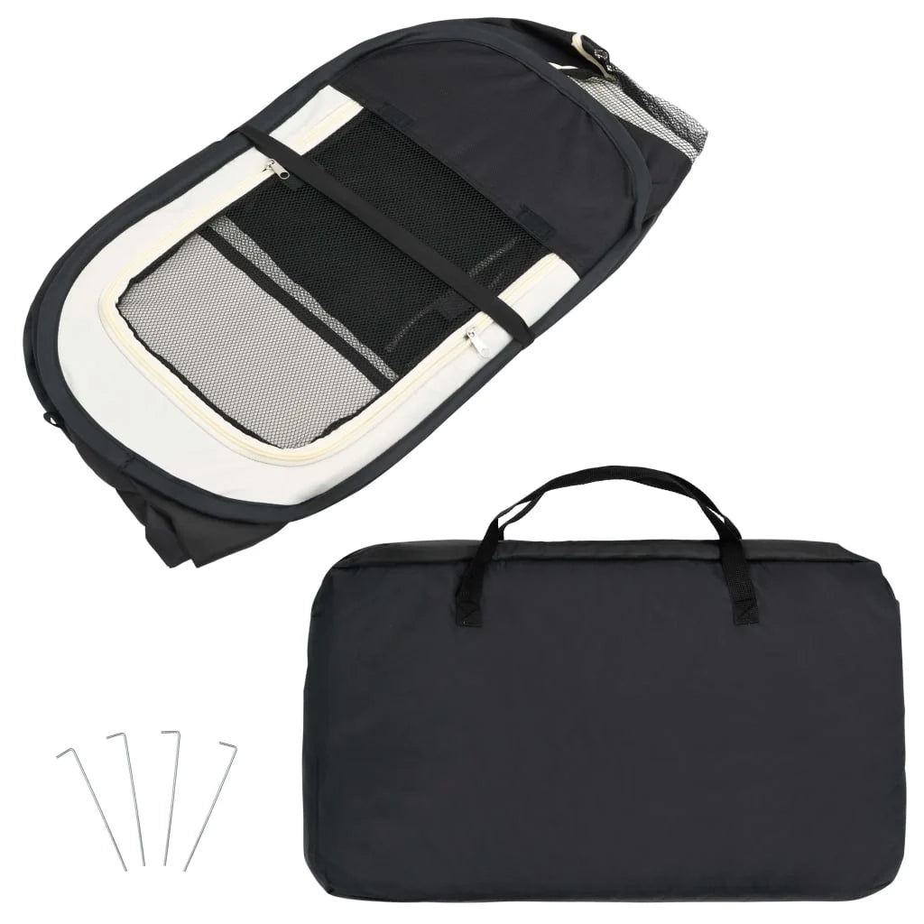Box pieghevole per cani con borsa per il trasporto 90 x 90 x 58 cm nero 02_0001734