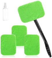 Kit di pulizia parabrisi, pulitore parabrisi, con 4 microfibre ad asciugatura rapida, 1 flacone spray, 1 set di maniglie rimovibili