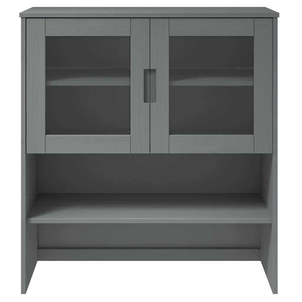 Piano Credenza MOLDE Grigio 90x35x100 cm Legno Massello di Pino 350551