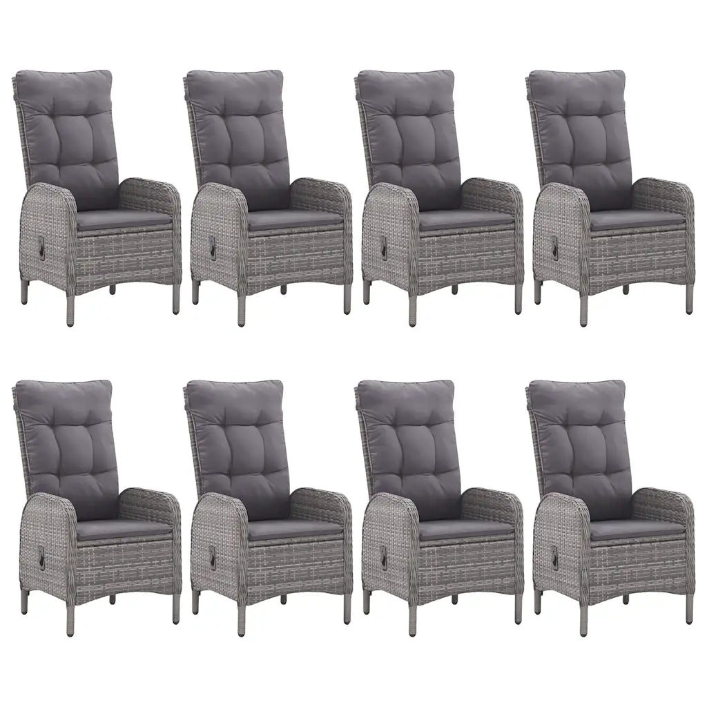 Set da Pranzo da Giardino 9 pz Grigio 3067869