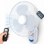 Ventilatore da Parete Bianco 40cm con Telecomando Installazione Muro Silenzioso