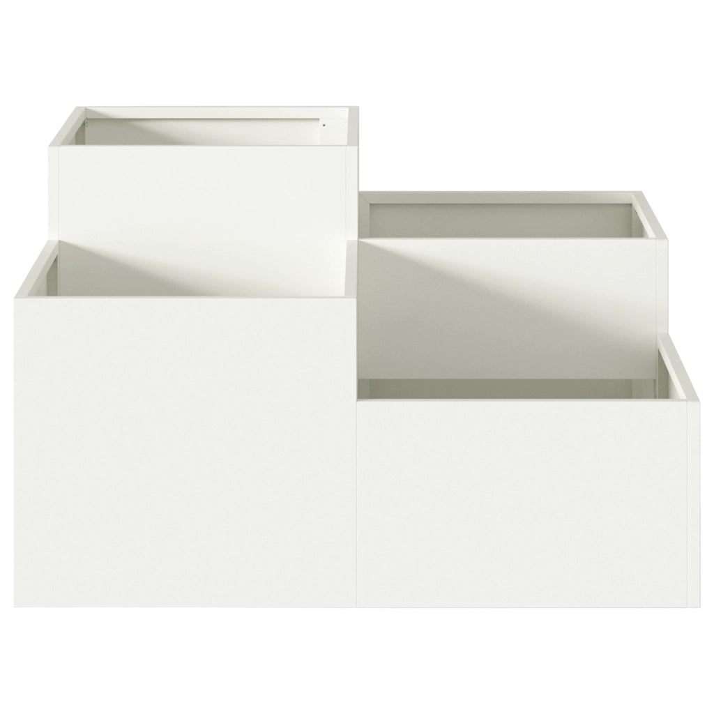 Fioriera da Giardino 80x80x48 cm Acciaio Bianco