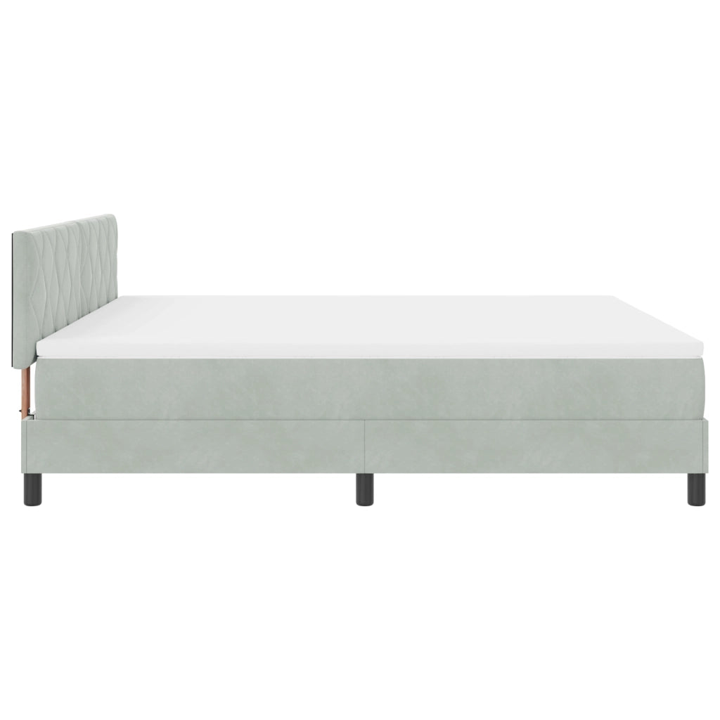 Letto con contenitore  e materasso & luce LED Grigio chiaro 180x200 cm Vellutato