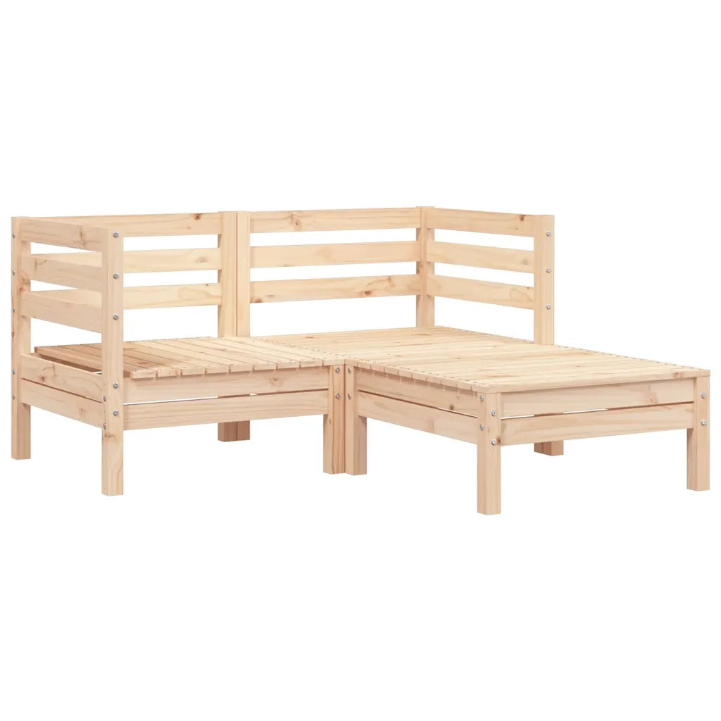 Divano da Giardino 2 Posti con Poggiapiedi-Sofa da Giardino-Divano da esterno Legno Massello Pino