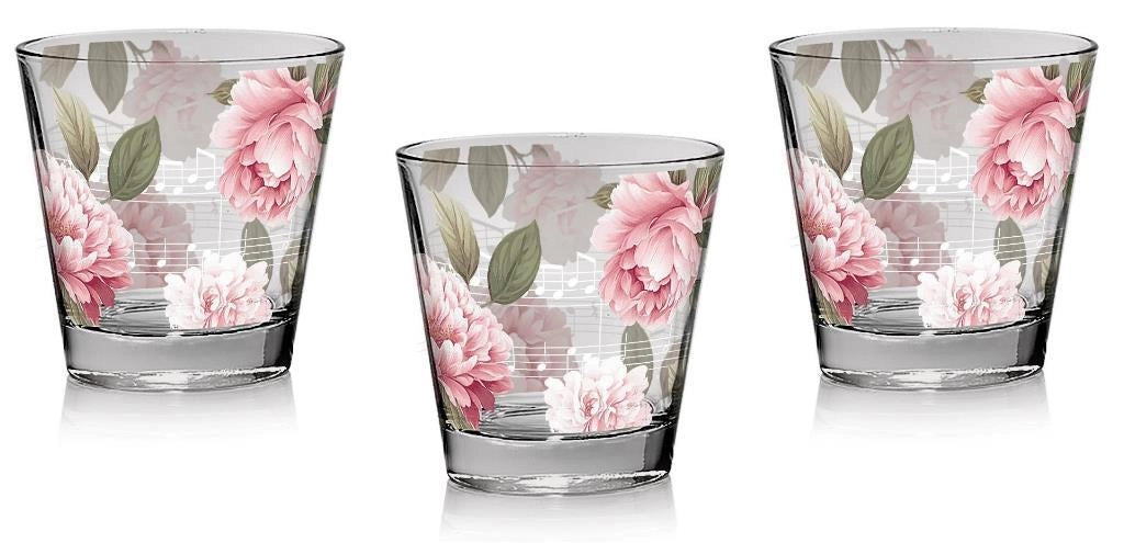 Set 6 Bicchieri da Tavola in Vetro Music Peony 250 cc Cerve