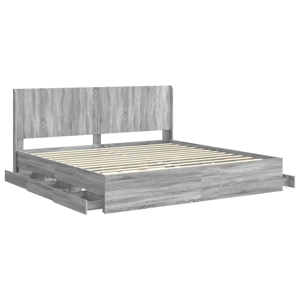 Struttura del letto con stoccaggio e testata Grigio Sonoma 3413928
