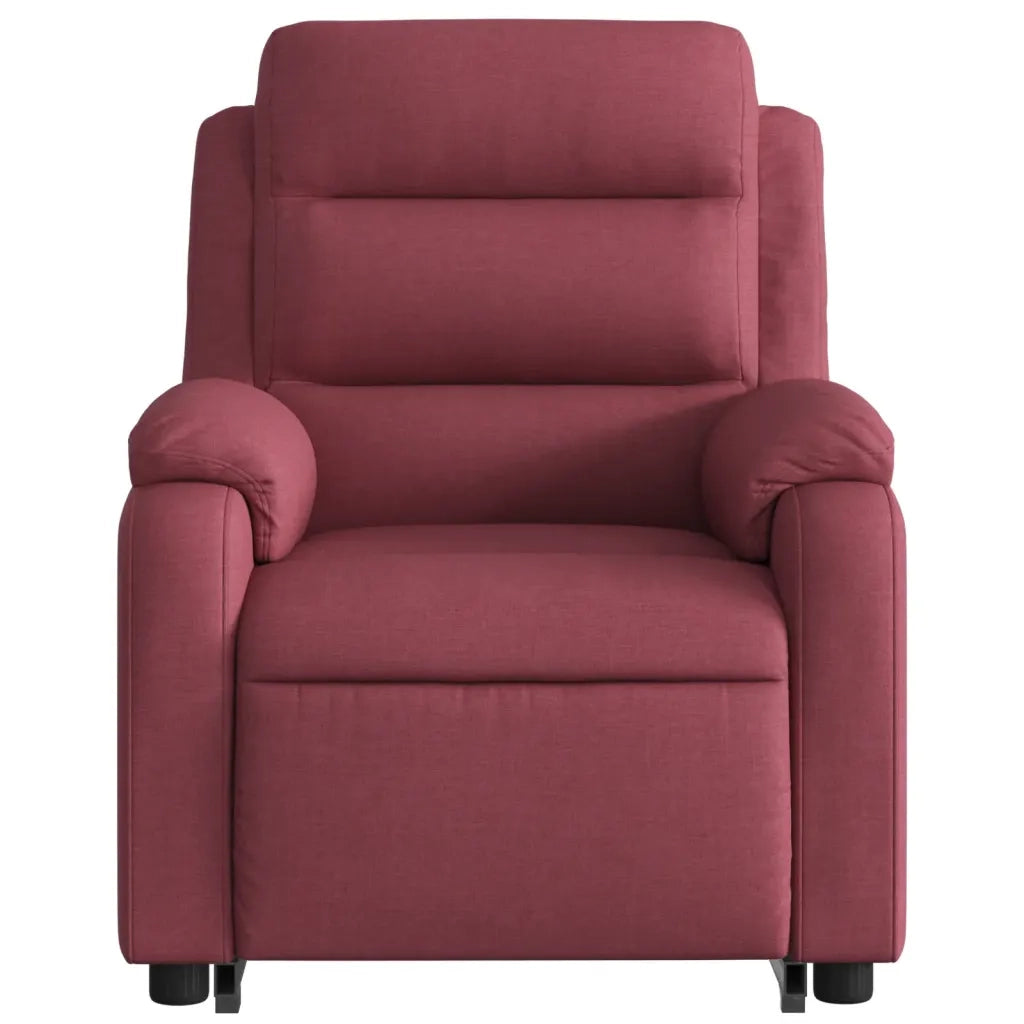 Poltrona Alzapersona Massaggiante Elettrica Rosso Vino Tessuto 3205019
