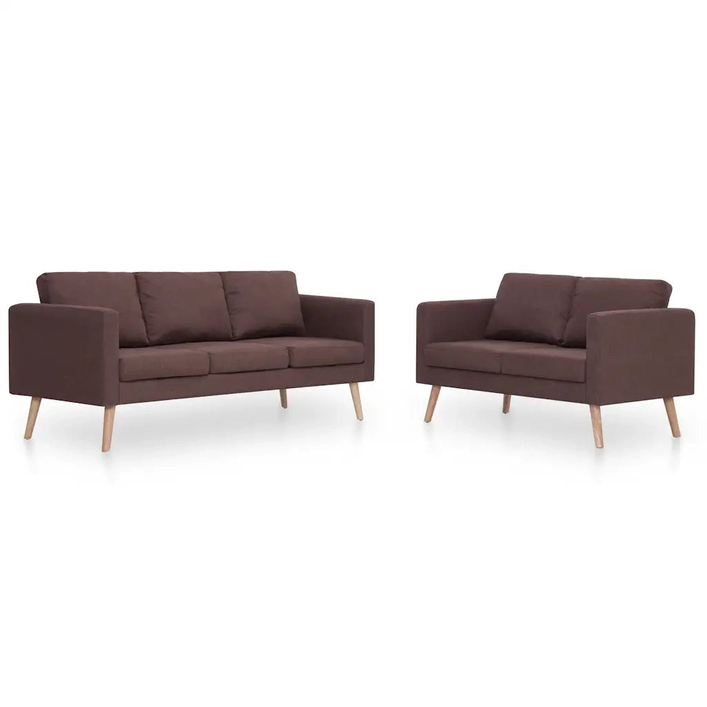 Set Divani 2 pz in Tessuto Marrone cod mxl 13706