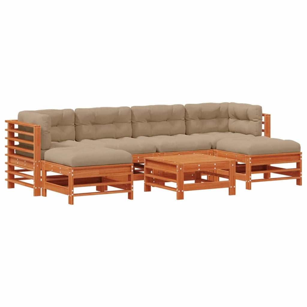 Set Lounge da Giardino 7 pcs Marrone Cerato
