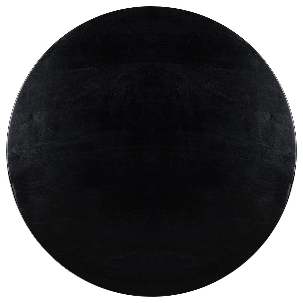 Tavolino, piano in legno di mango nero e gambe in ferro 80x80x40h cm