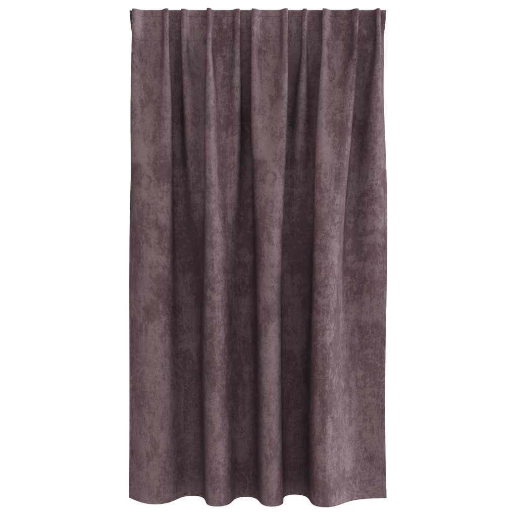 Tende in velluto 2 pezzi con occhielli marrone 140x140 cm