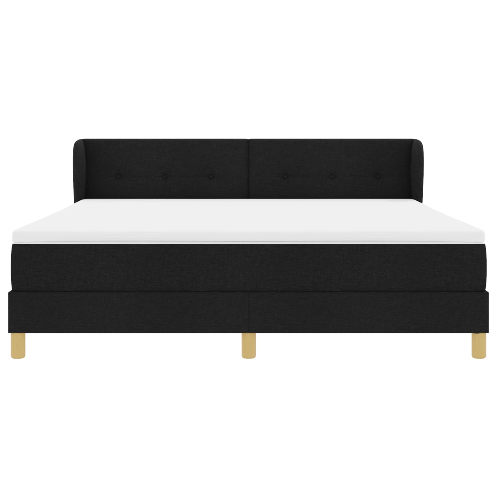 Letto Box Spring con Materasso Nero 180x200 cm Tessuto