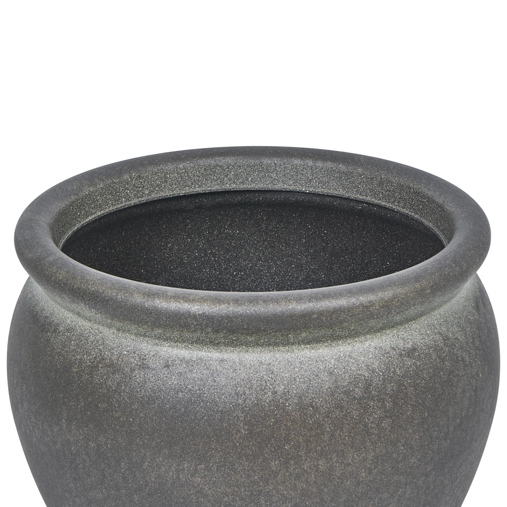 Vaso da fiori alto in pietra per giardino, per interni ed esterni 45x38 cm nero giardino terrazzo