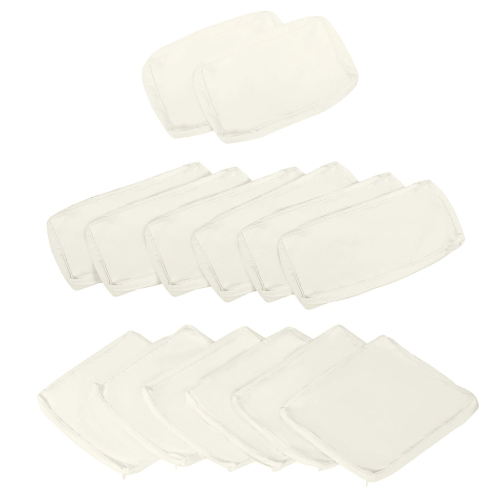 Set 14 Housses Cuscini Divano da Giardino ¨C Zephmum ¨C 6 Assise 8 Dorso Poliestere Cr¨¨me
