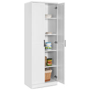 Mobile dispensa alto con 2 ante e ripiani regolabili-Mobile multiuso per cucina lavanderia 59x43,5x178cm Bianco