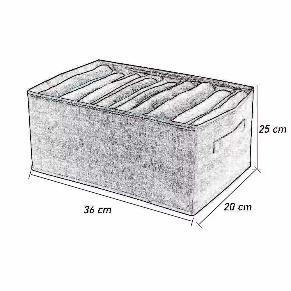 Trade Shop - Organizer Salvaspazio Per Armadi Scatola Pieghevole 9 Scomparti 36x20x25cm 87402 -