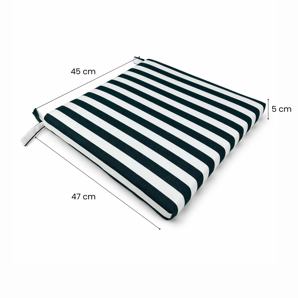 Cuscino seduta per sedia 45x47cm con velcro in poliestere – Verde/Bianco