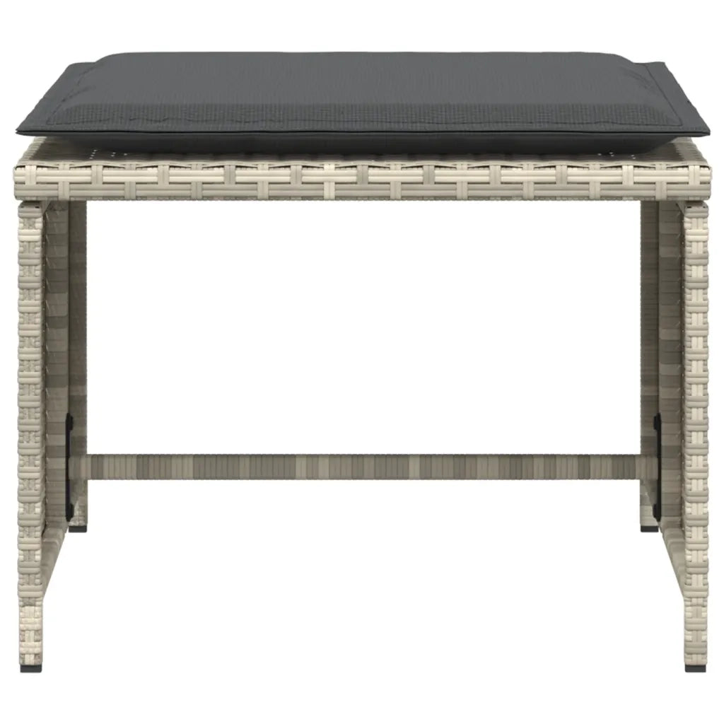 vidaXL Sedia da Giardino con Poggiapiedi in Polyrattan Grigio Chiaro