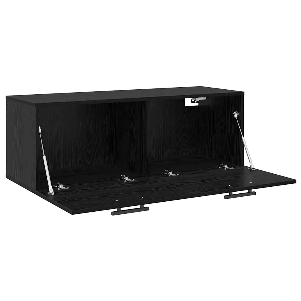 Armadietto a Muro | Mobile a Parete Rovere nero 100 x 36.5 x 35 cm