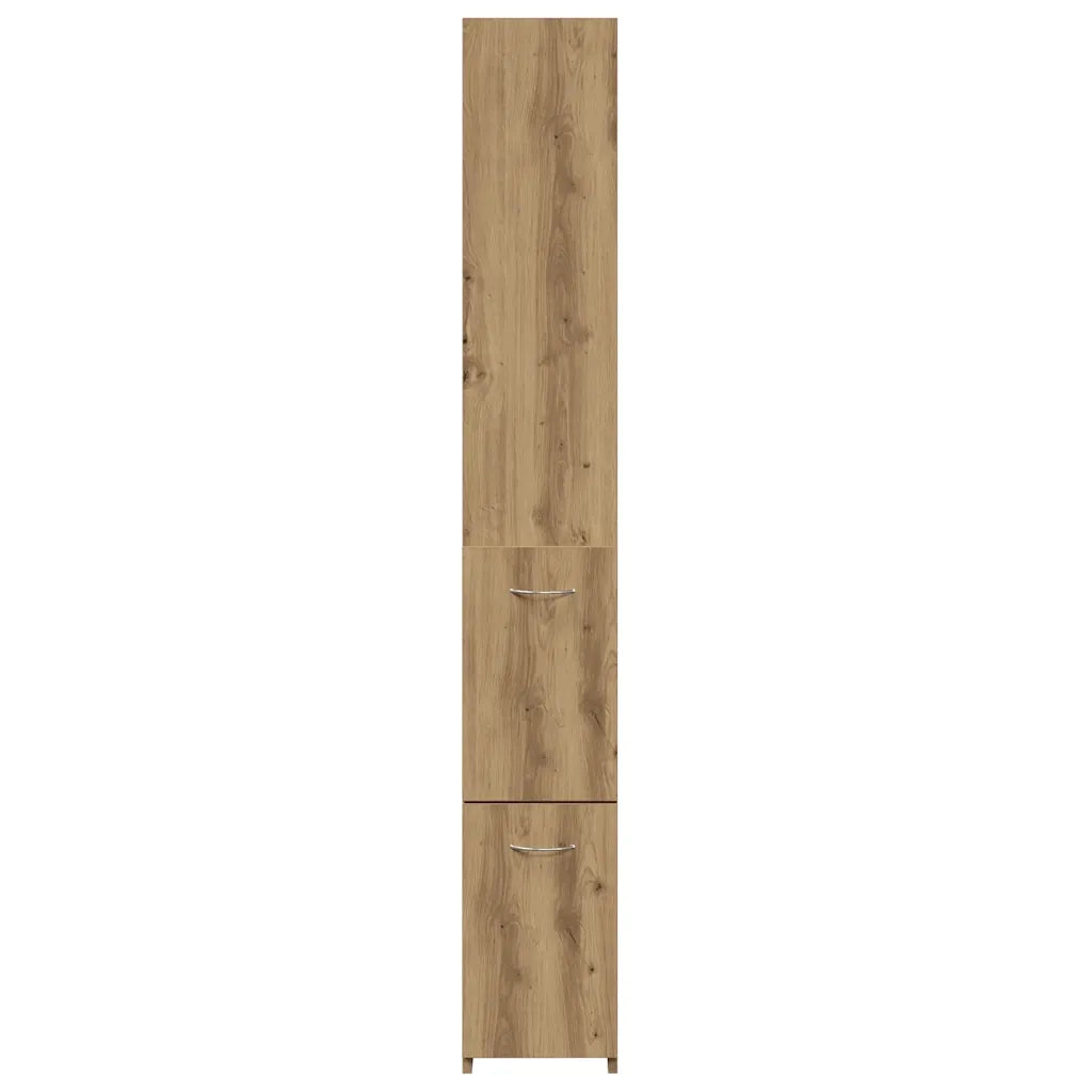 Mobiletto da bagno in rovere lavorato a mano con ampio spazio contenitivo e finitura liscia 25 x 25 x 170 cm legno di rovere composito 02_0050898