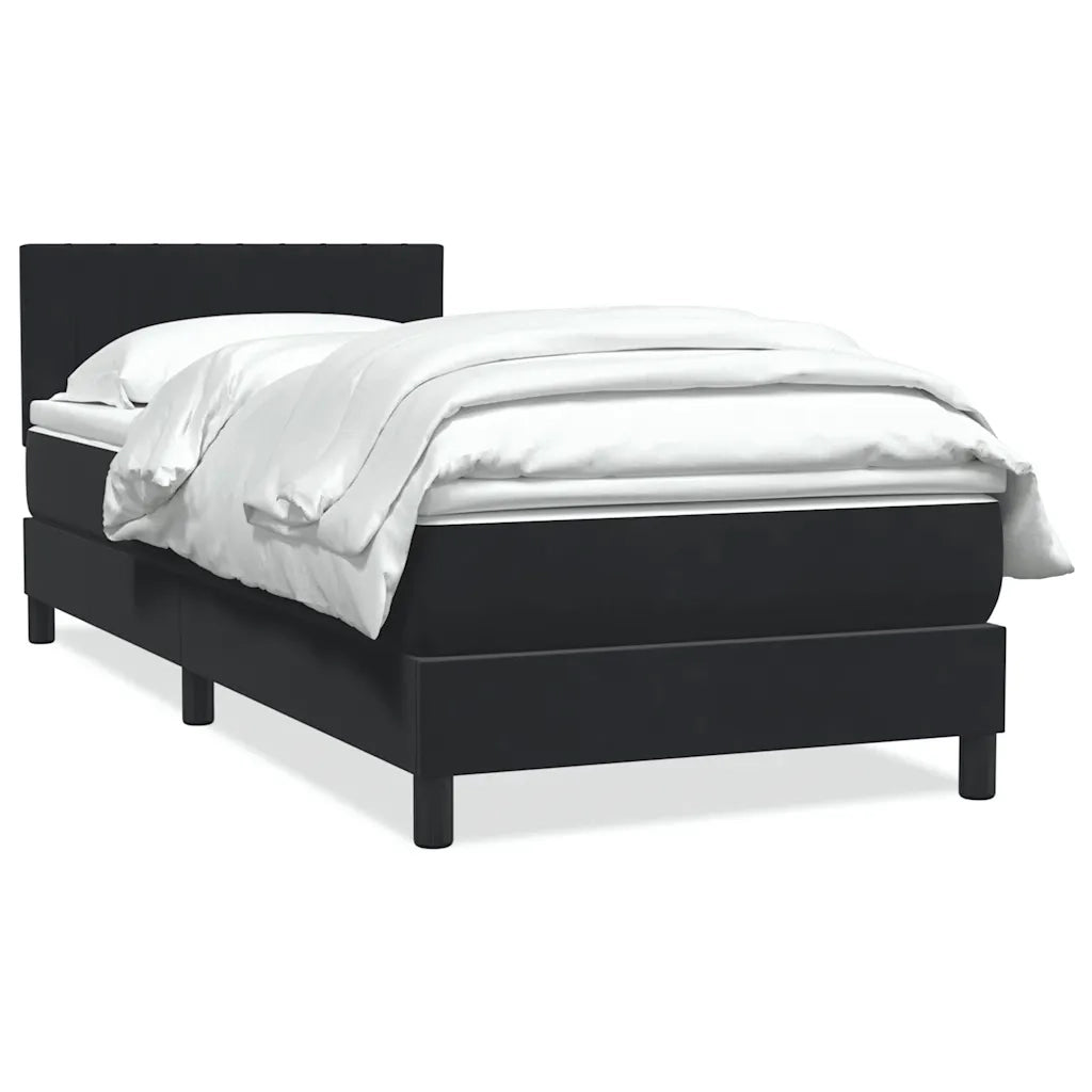 Giroletto a Molle con Materasso Nero 90x210 cm in Velluto 3316385