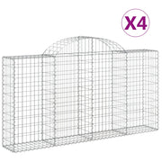 Cesti Gabbioni ad Arco 4 pz 200x30x100/120 cm Ferro Zincato