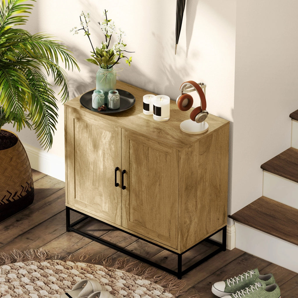 Buffet armadio 2 ante ¨C zephmum ¨C legno naturale 80x40x78 cm