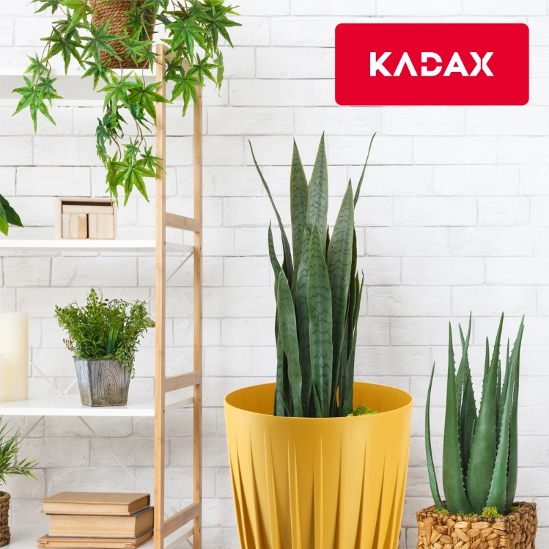 Vaso da fiori KADAX con inserto, 30x36 cm, rotondo, con coperchio in plastica.