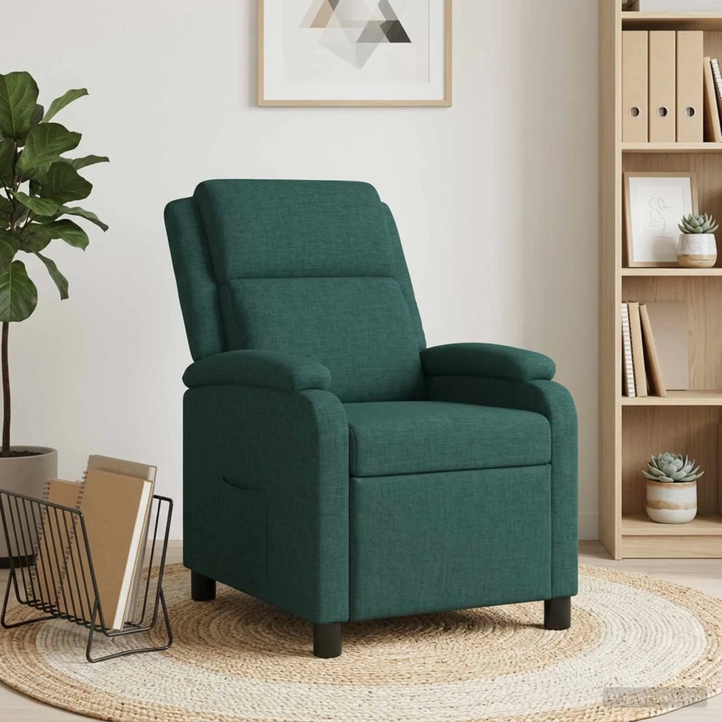 Divano Sedia-Poltrona reclinabile Verde Scuro Tessuto 136069
