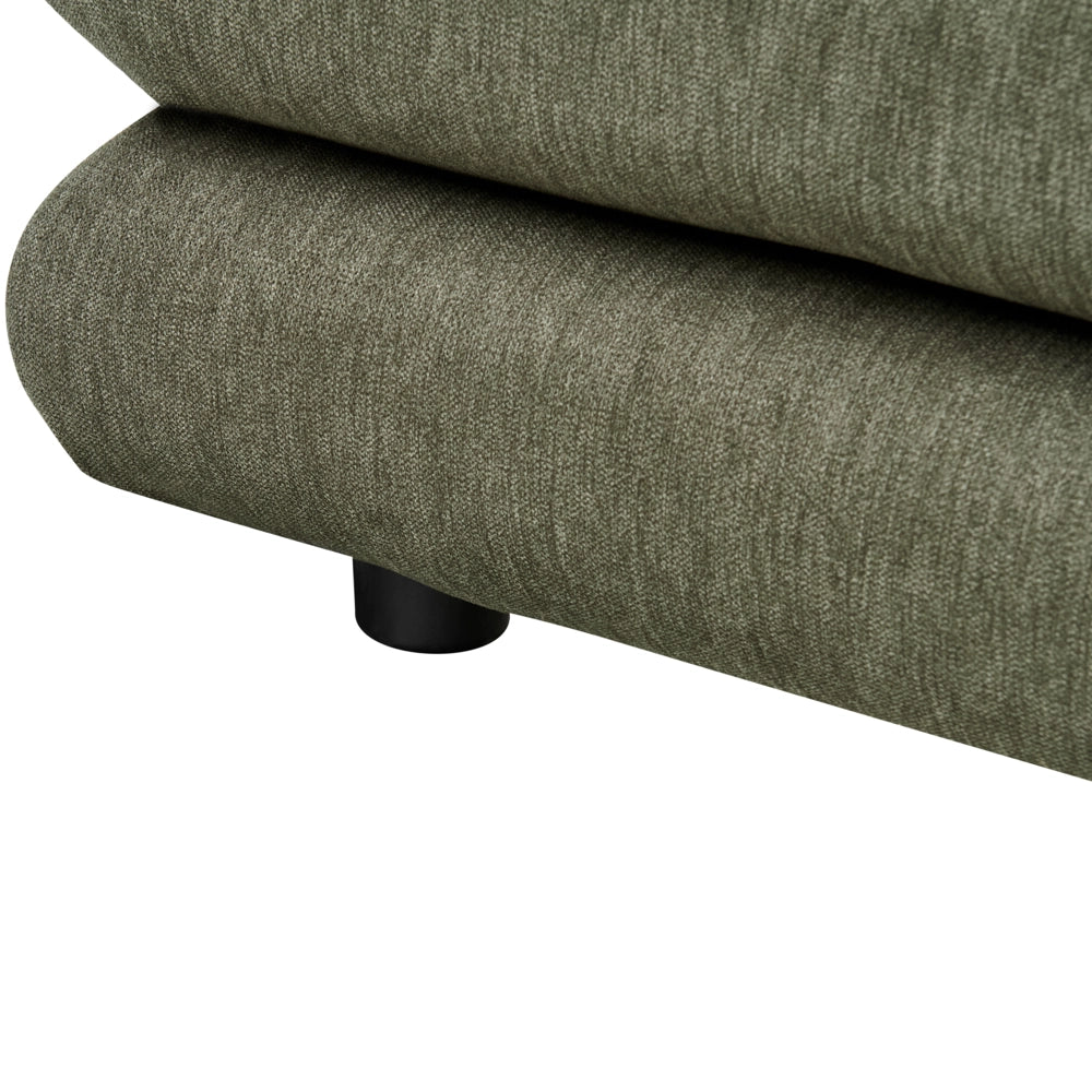 Letto imbottito in tessuto verde con testiera e giroletto 180 x 200 cm camera da letto elegante