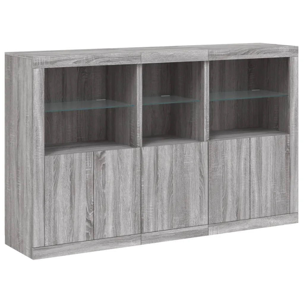 Credenza con Luci LED Grigio Sonoma 162x37x100 cm 3209147