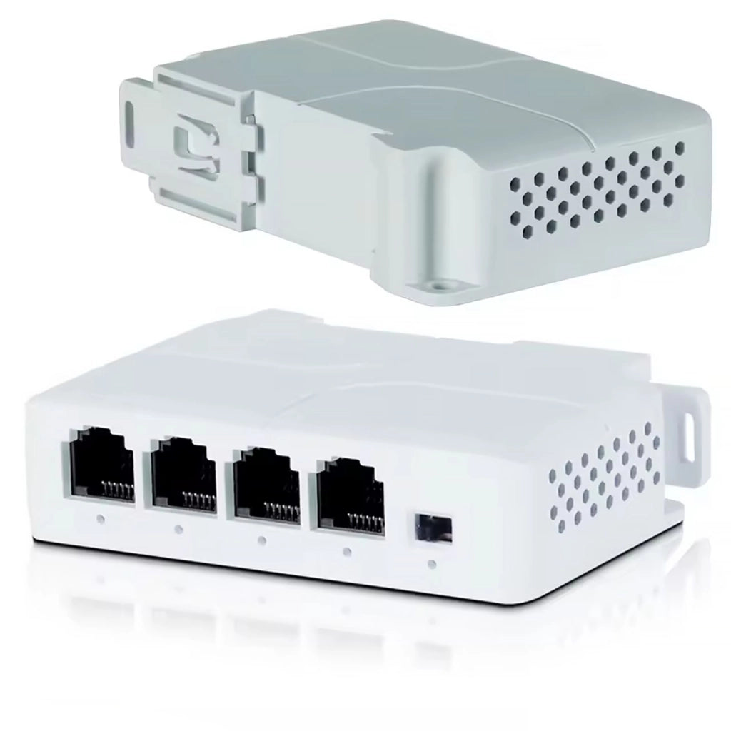 Ripetitore Extender POE DIN TH35 – 1x IN 3x OUT Gigabit | 25W 8W/Porta | 100m Auto MDI/MDIX | LED SCP/OLP