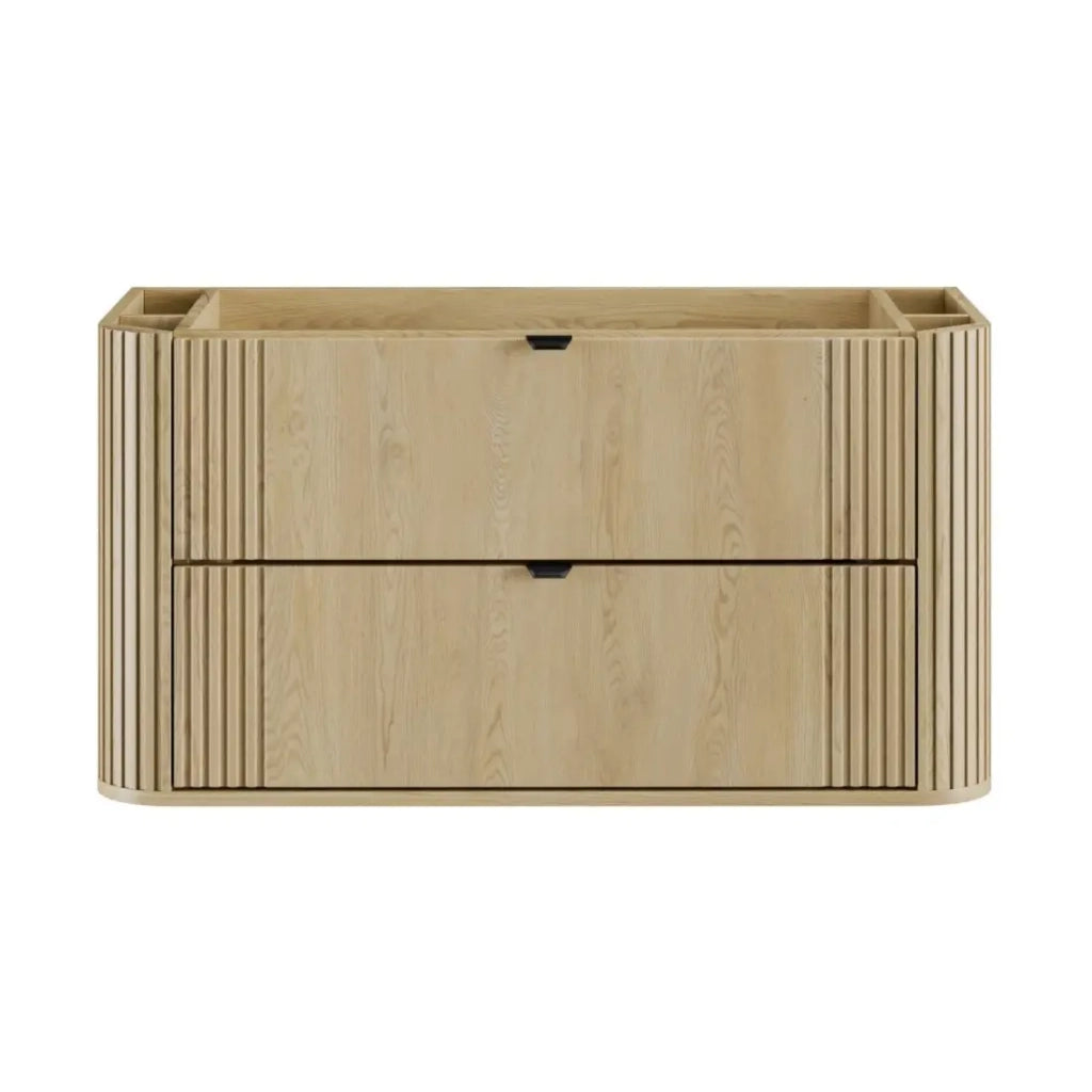 Mobile sotto lavabo KORI 100 cm rovere chiaro - 2 cassetti - sospeso