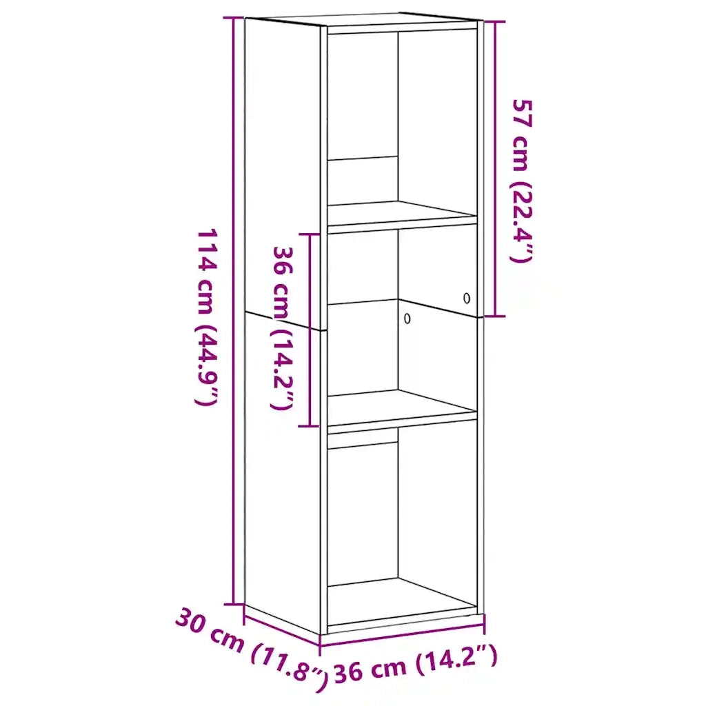 Libreria Rovere Nero 36x30x114 cm in Legno Multistrato 862395